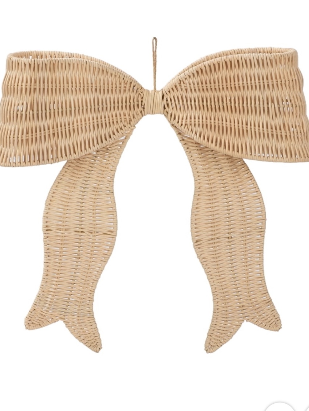 Woven Rattan Bow Christmas Decoration, Beige, 14", by Holiday Time